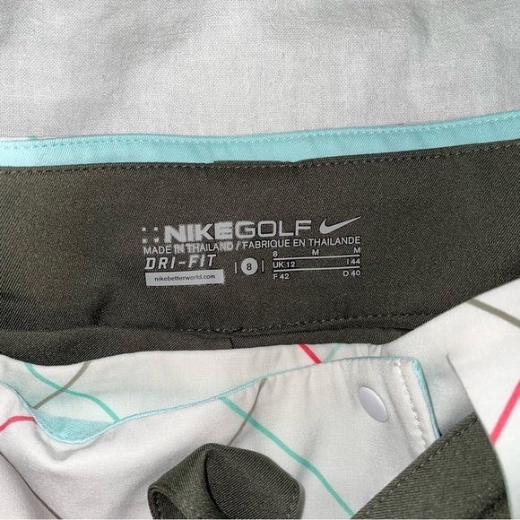 Nike Golf Tour Sz 8 Performance dri-fit skort skirt window panes White - Picture 2 of 5